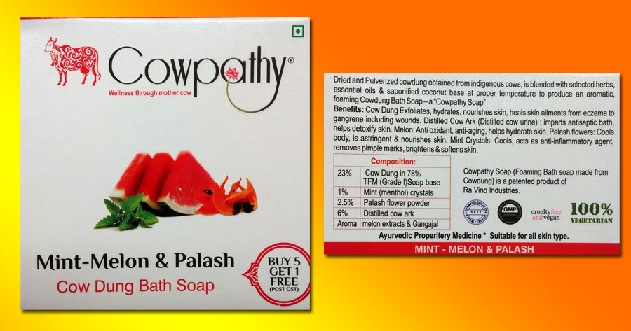 Аюрведическое мыло Cowpathy. Мята, дыня, цветы палаш Аюрведическое мыло Cowpathy. Мята, дыня, цветы палаш