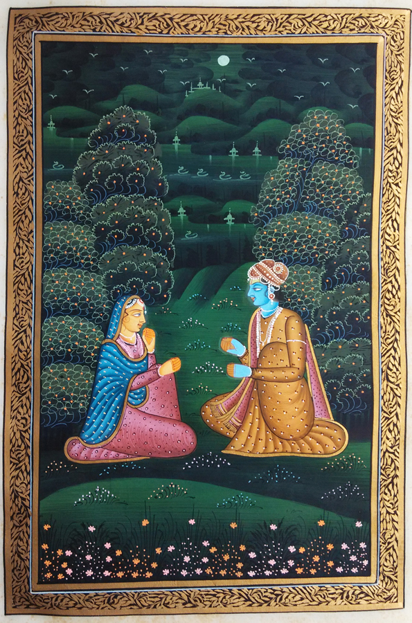Картина в Индийском стиле Кришна и Радха