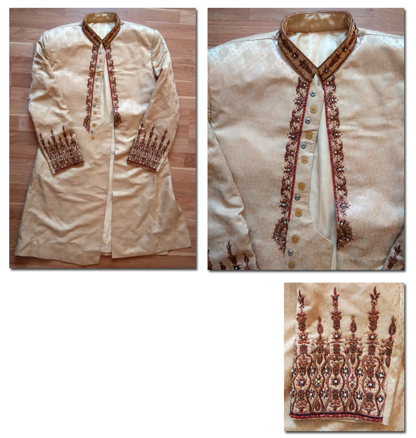 Индийский нарядный пиджак с узорами