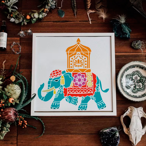 трафарет для малювання та розпису з вирізами, слон