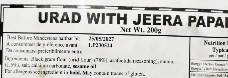 Пападами Lijjat з кумiном